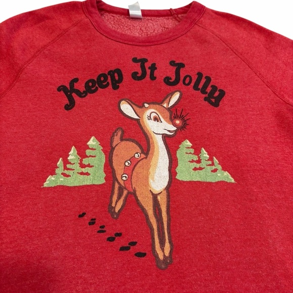 Tops - Keep It Jolly Reindeer Sweatshirt – Christmas Crewneck